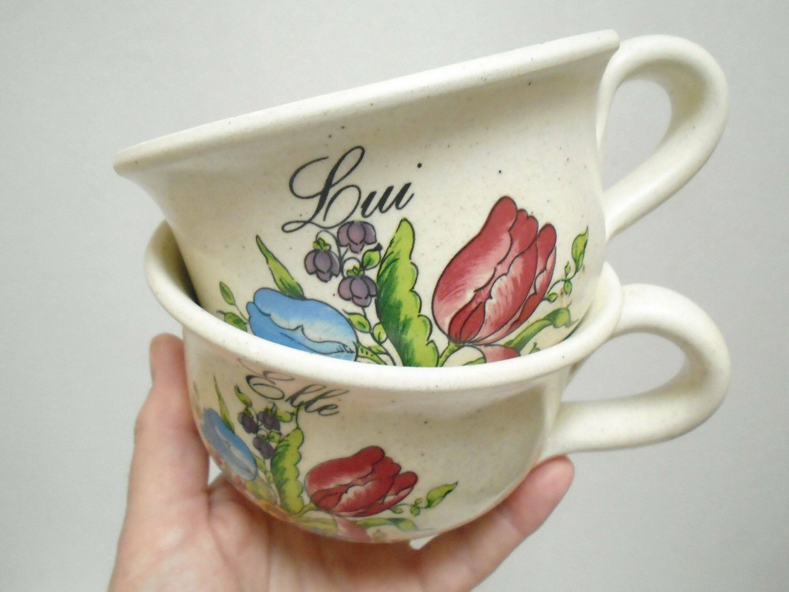 photo furniture Vintage French Lui Et Elle / He And She / Ceramic Mugs, Extra Large Coffee Cups, Engagement, Wedding Or Anniversary Gift