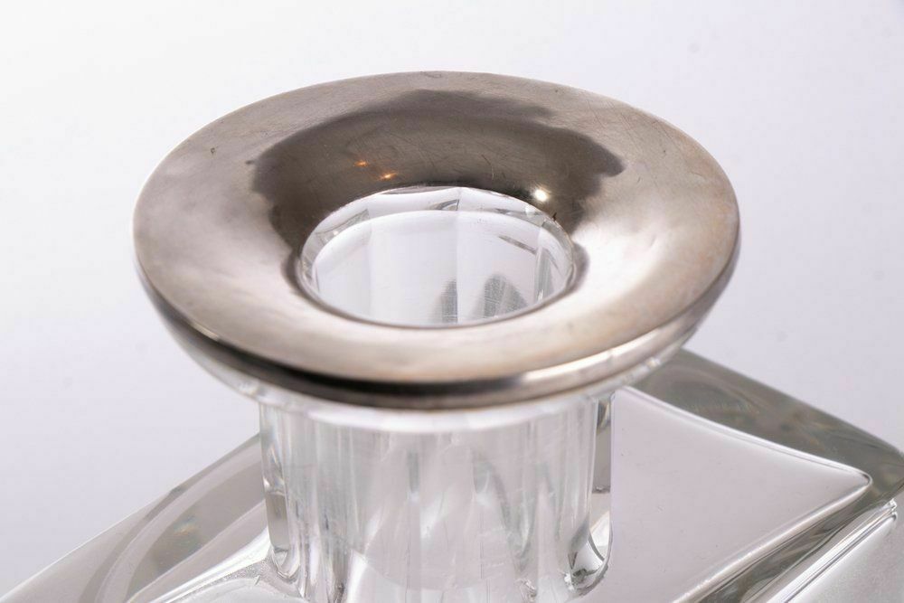 French Art Deco Modernist Silver Collared Decanter By Jean Luce C.1930 photo 2400.0