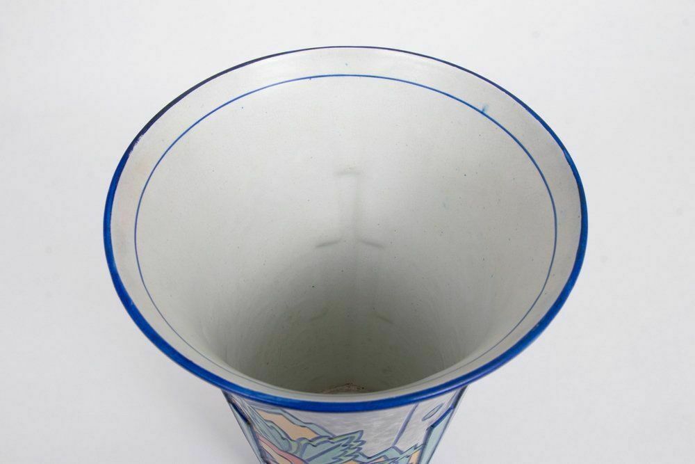 British Art Deco Hand Painted Vase C.1930 photo 780.0