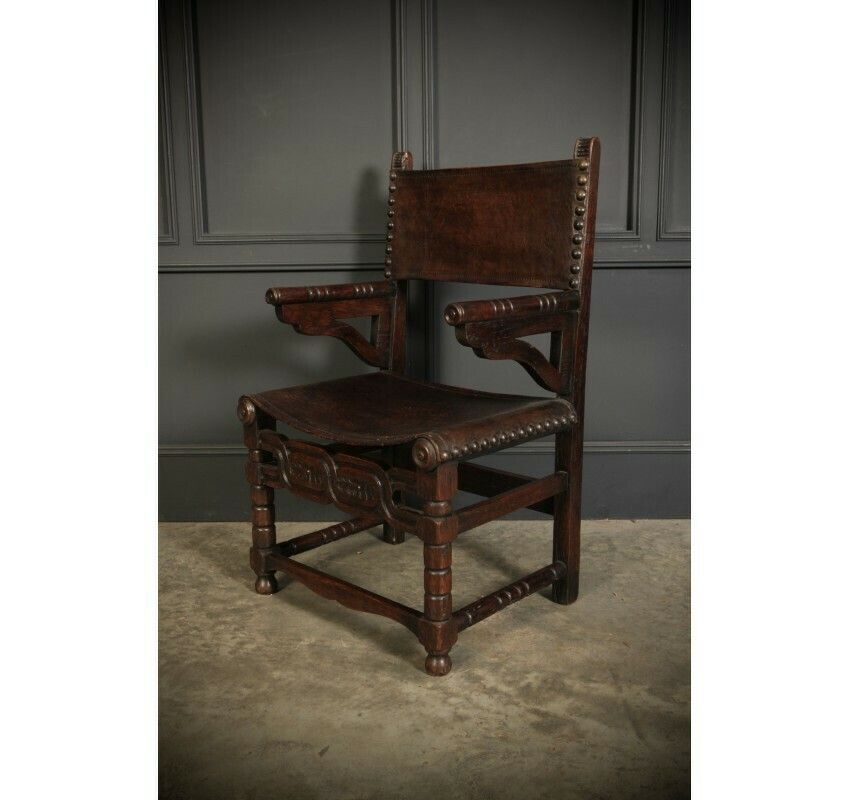 Pair Of Oak And Leather Armchairs photo furniture