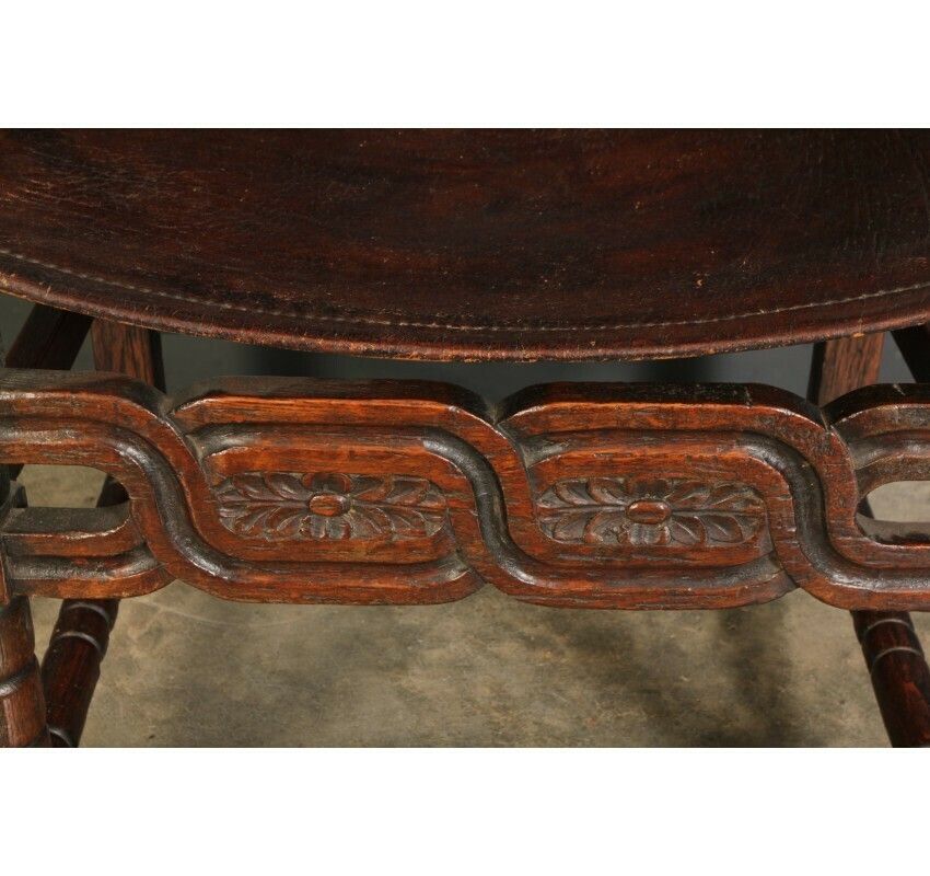 photo for sale Pair Of Oak And Leather Armchairs