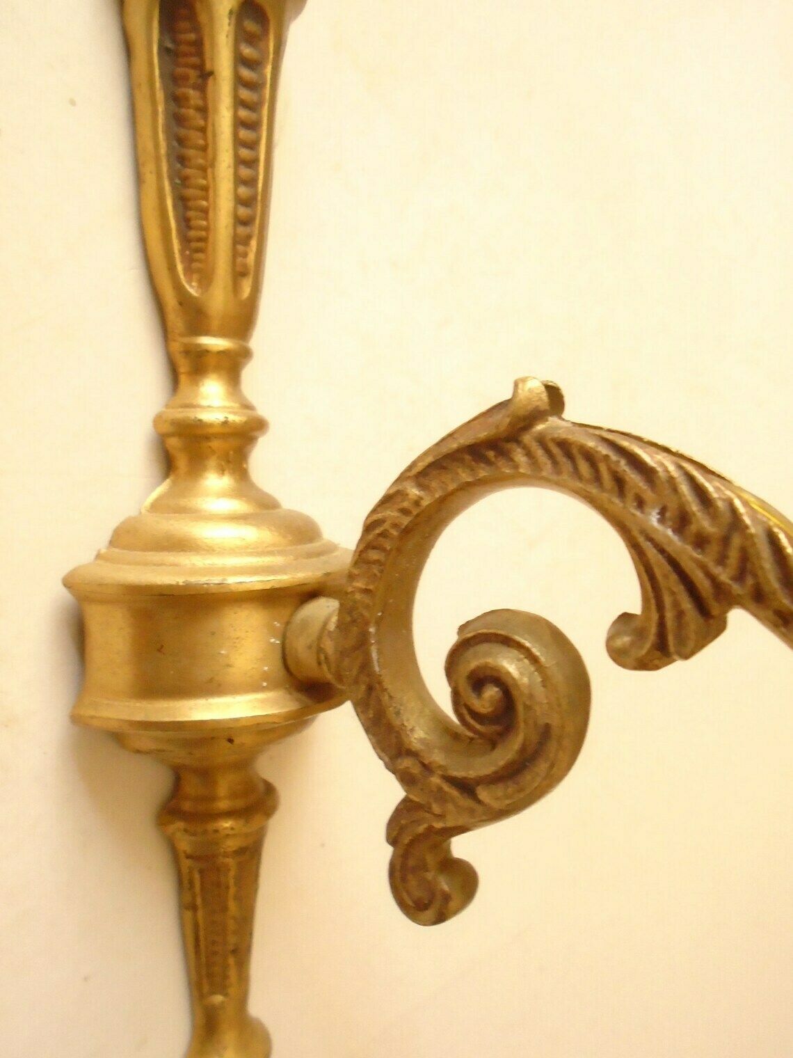 Single Arm Antique French Bronze Wall Candle Sconce, Art Nouveau Candle Holders, Electric Wall Sconce photo for sale