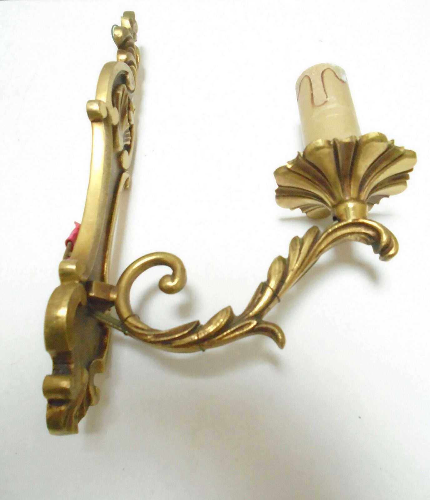 photo furniture Single Arm Antique French Bronze Wall Candle Sconce, Art Nouveau Candle Holders, Electric Wall Sconce