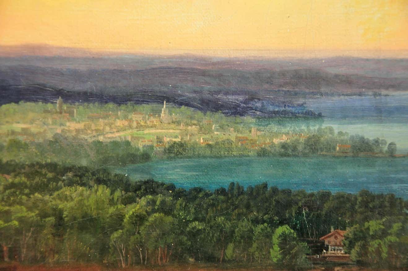 Alexandre Le Bihan 1839 To  1924. Niagara Falls. Framed Large Landscape Oil Painting. Circa 1870 French Artist. Ontario & New York State. photo buy