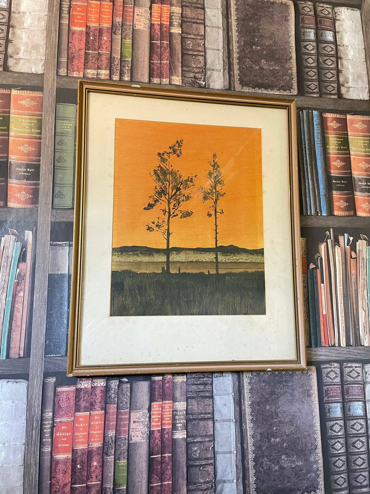 John Ridgewell 1937 2004 Oil Painting On Paper Original Orange Sunset Beautiful Artwork