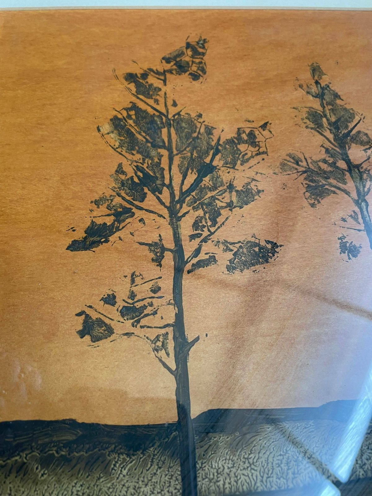 photo for sale John Ridgewell 1937 2004 Oil Painting On Paper Original Orange Sunset Beautiful Artwork