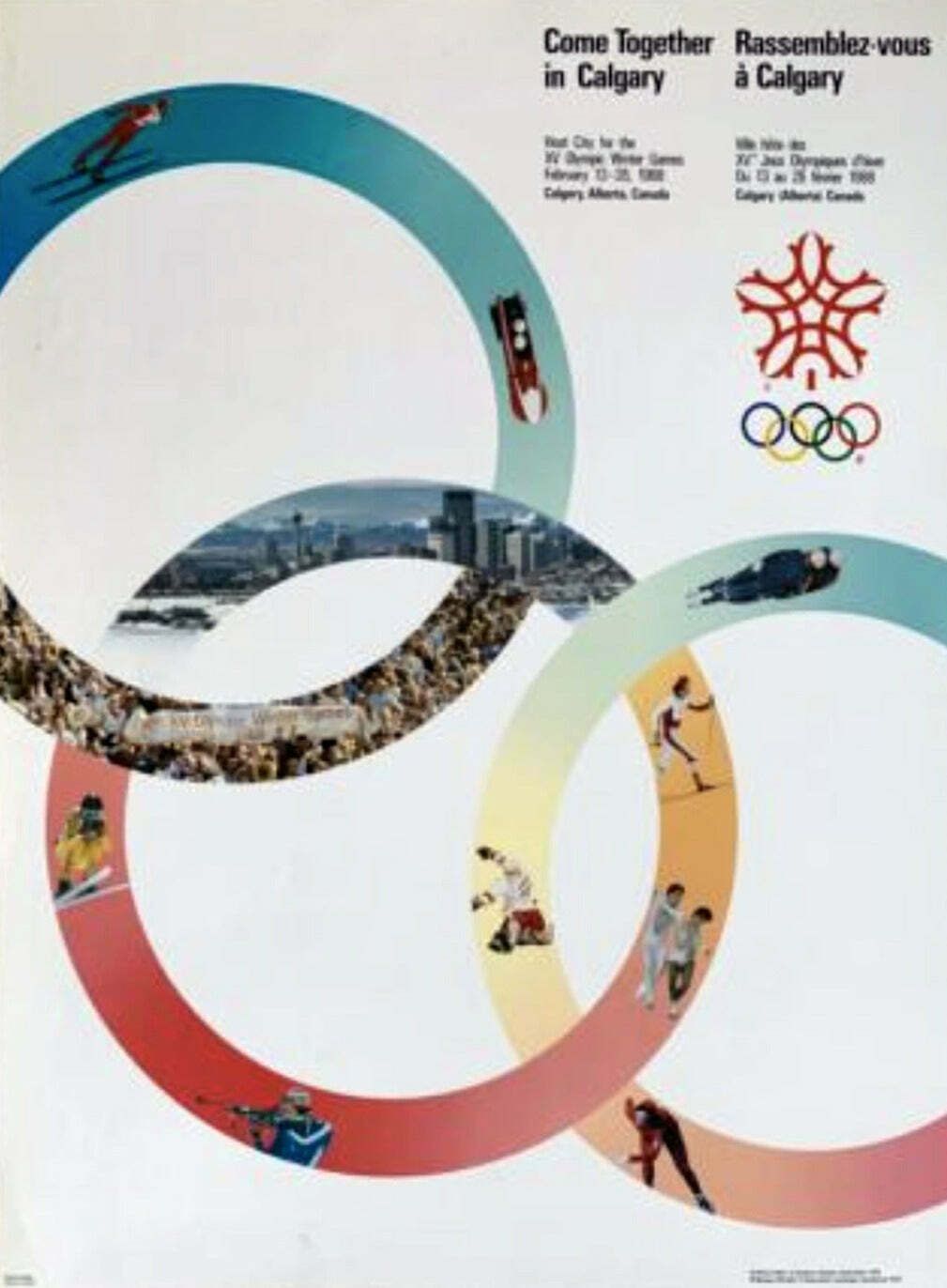 Original Vintage Poster  1988 Winter Olympic Games Calgary