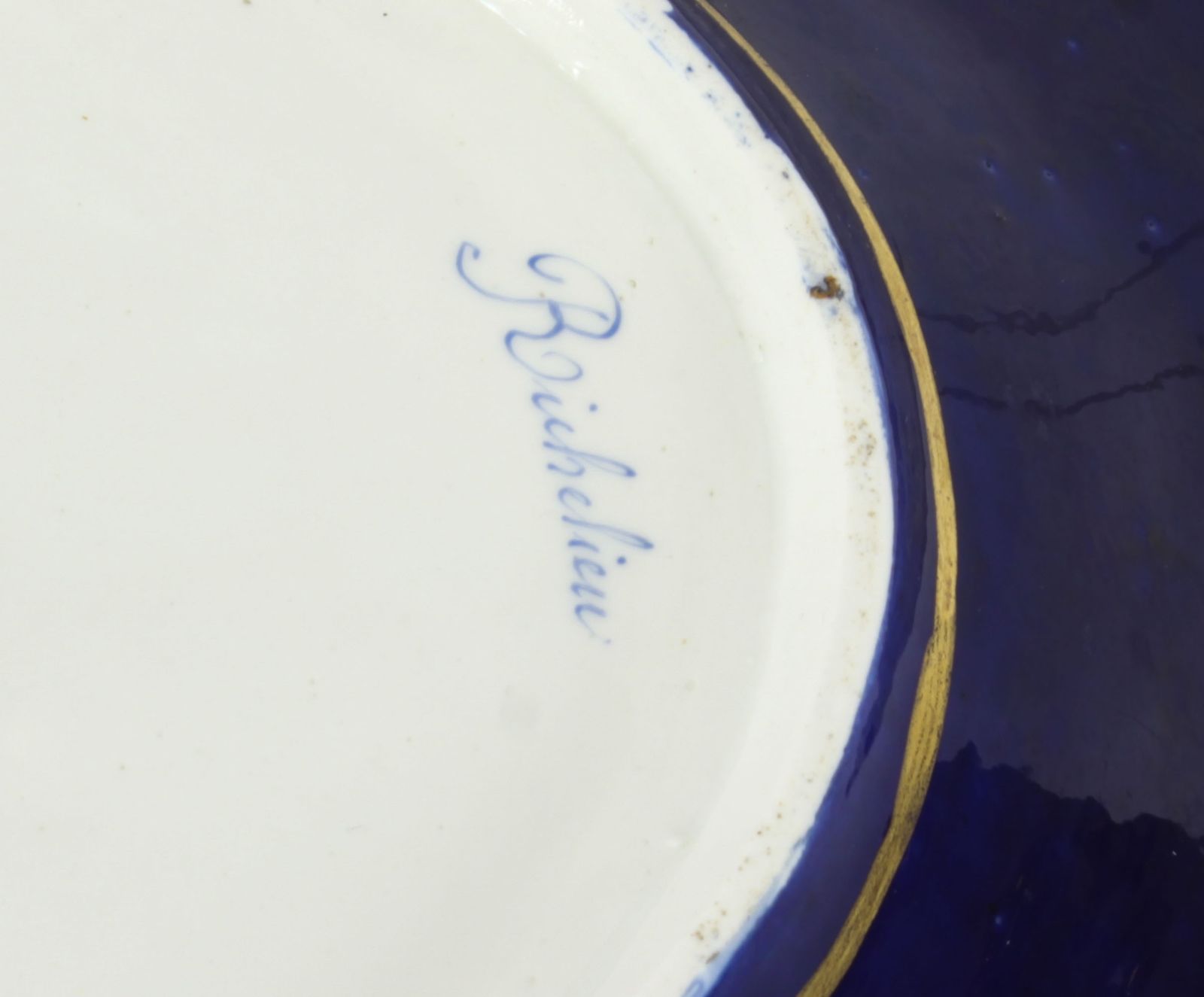 photo vinterior Antique French Sevres Oval Porcelain Dish Late 18th Century