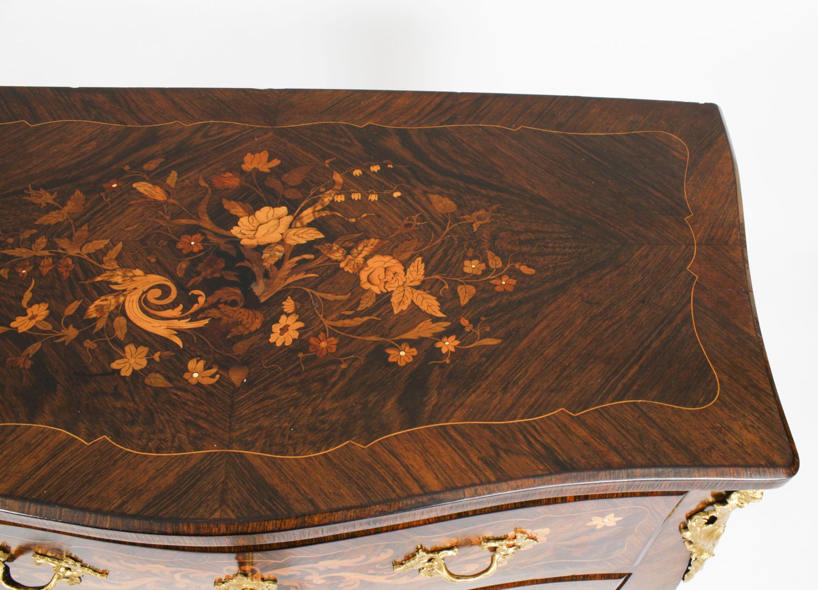 photo for sale Antique French Louis Revival Marquetry Chest Of Drawers 19th C