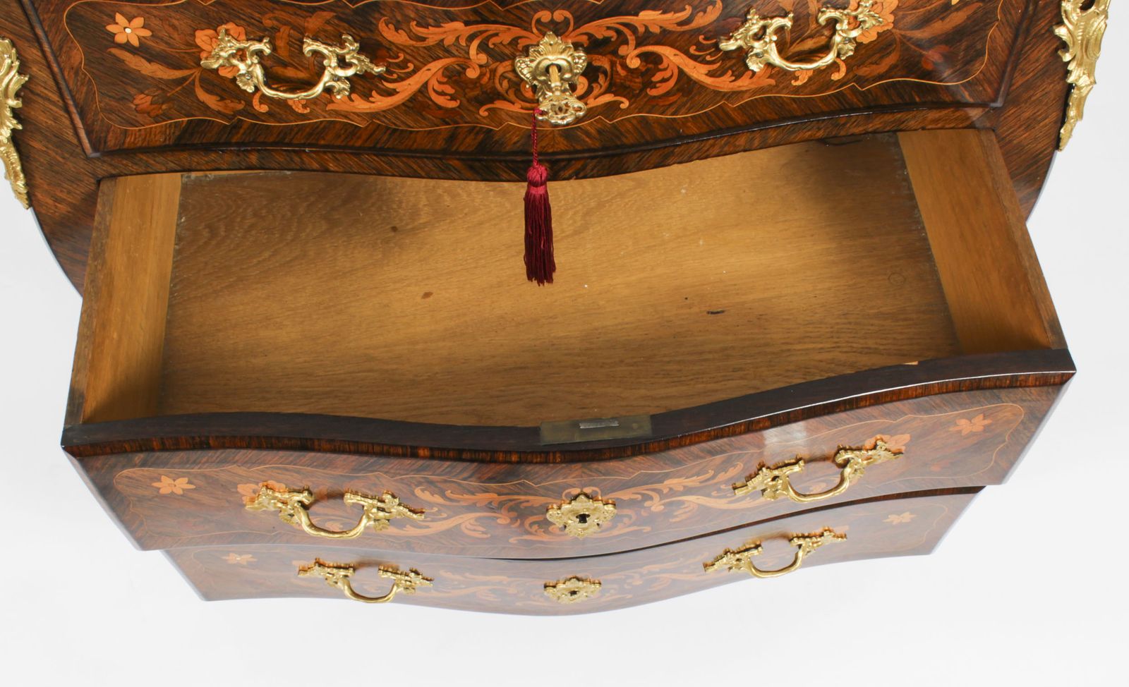 3750.0 Antique French Louis Revival Marquetry Chest Of Drawers 19th C photo