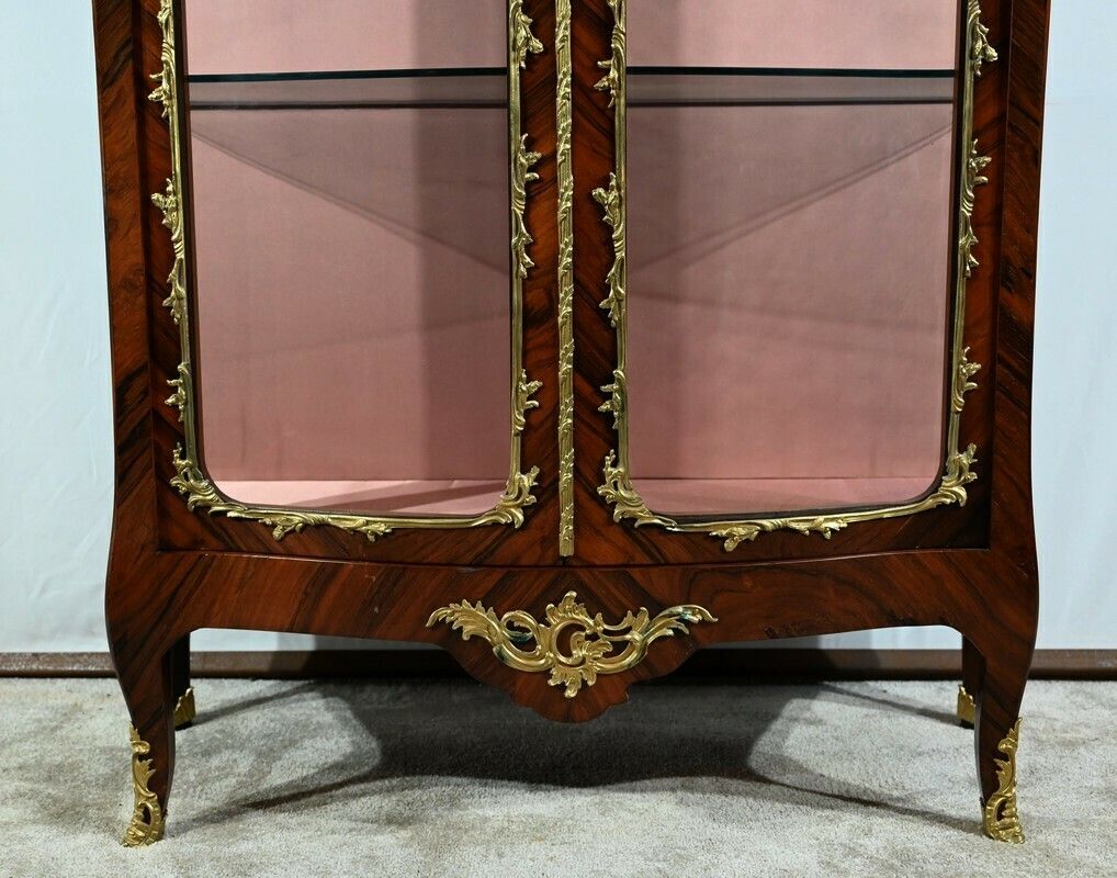 Furniture Showcase 2 Doors In Rosewood, Louis XV Style, Napoleon III Period,  Mid 19th Century photo