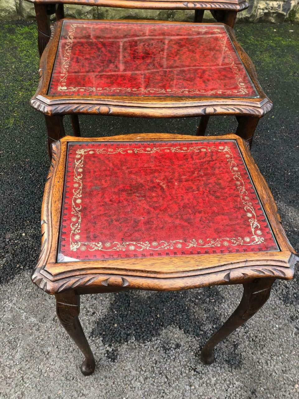 Antique Mahogany Nest Of 3 Tables photo buy