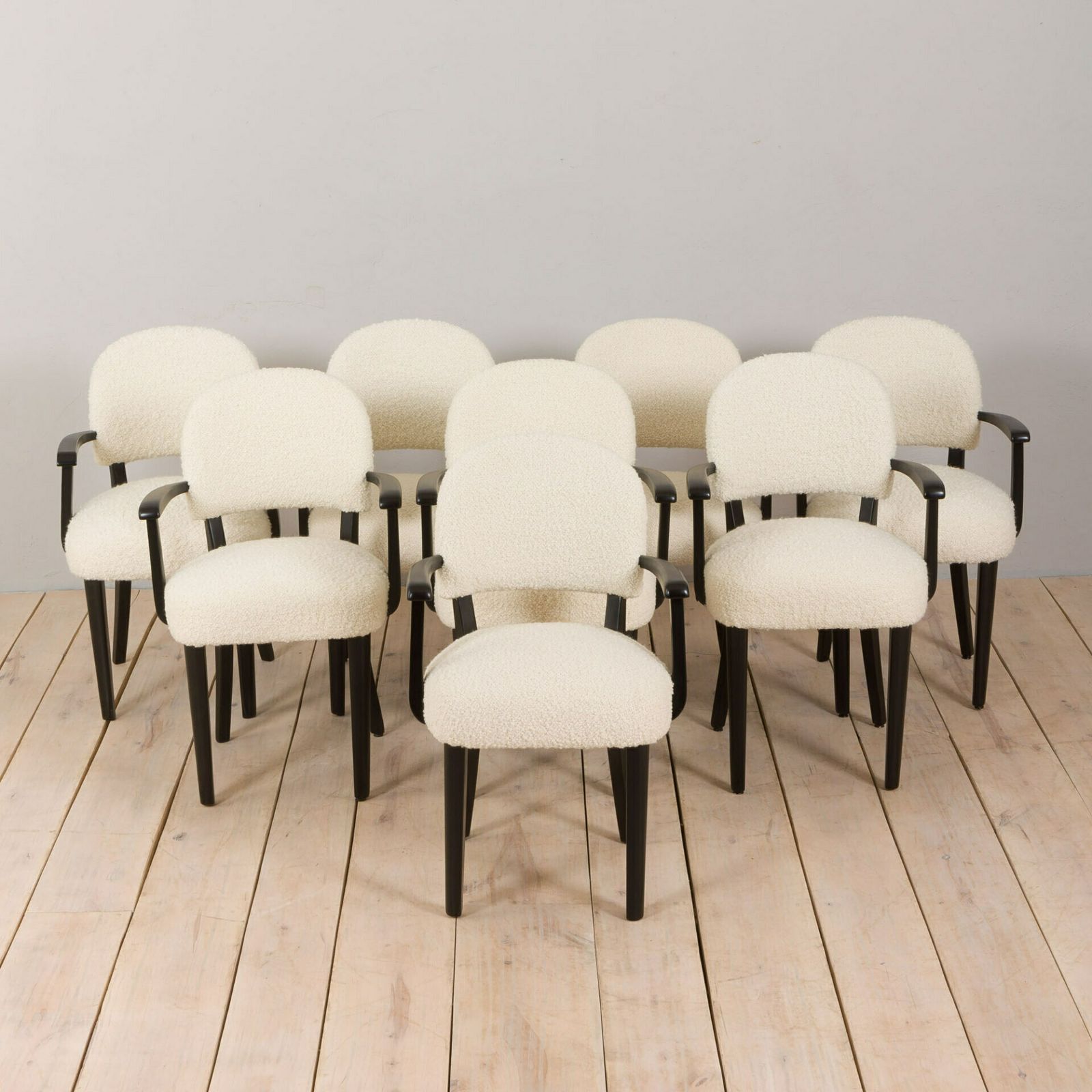 Set Of Eight Dining Paris Hotel Chairs By Thonet France 1950s photo furniture