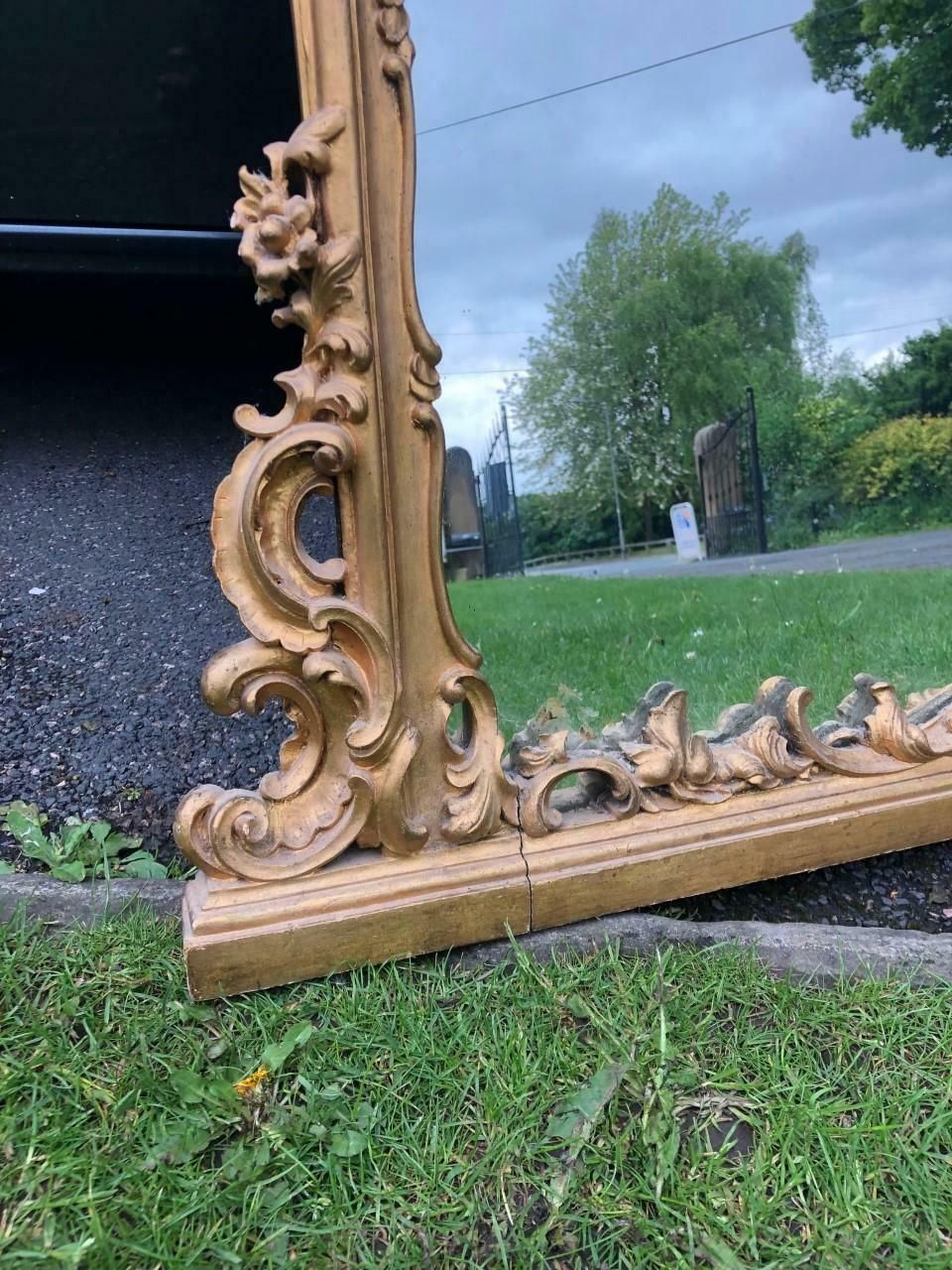 Large Antique English Giltwood Mirror photo 1580.0