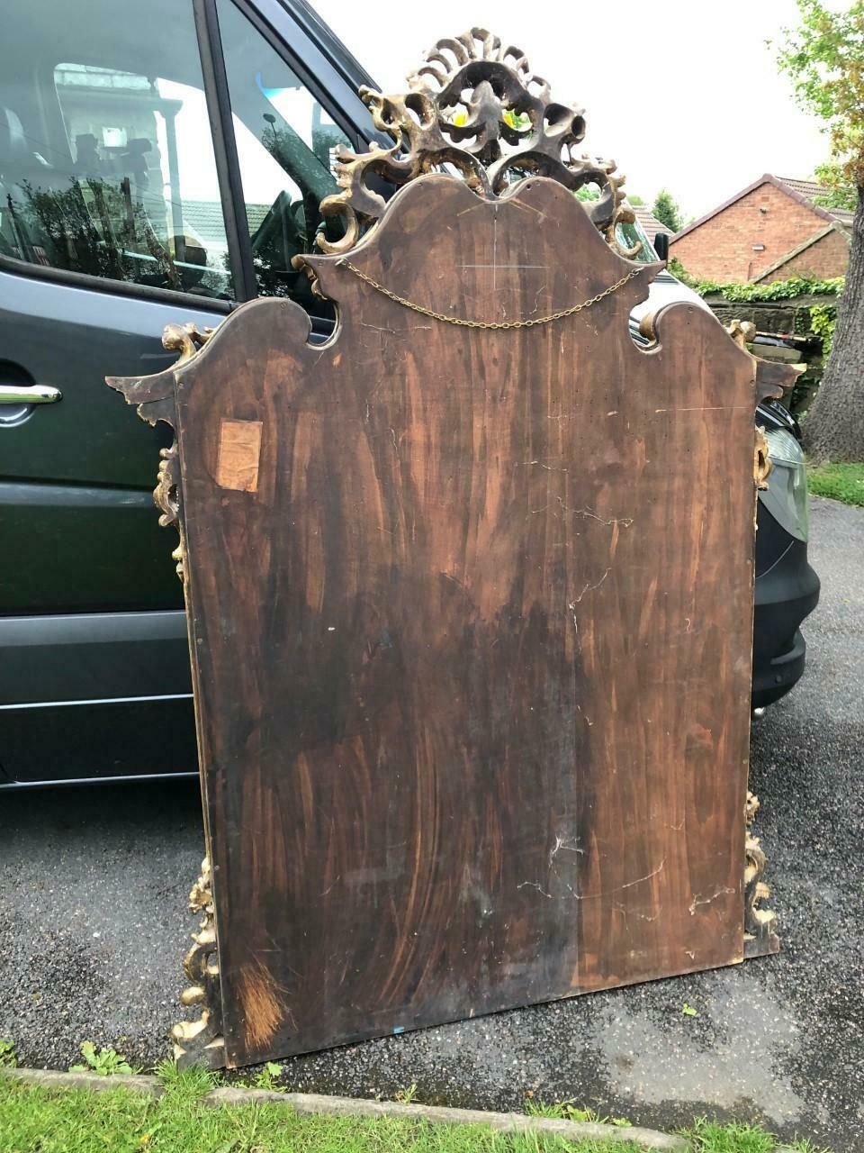 photo for sale Large Antique English Giltwood Mirror