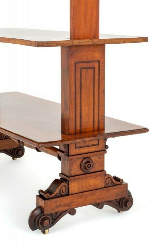 William IV Dumb Waiter Mahogany Bookcase Shelf photo buy