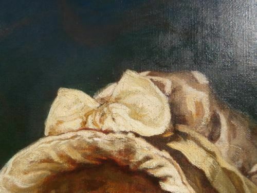 Antique Oil On Canvas Of Young Girl Weedon Grossmith 1882 photo buy