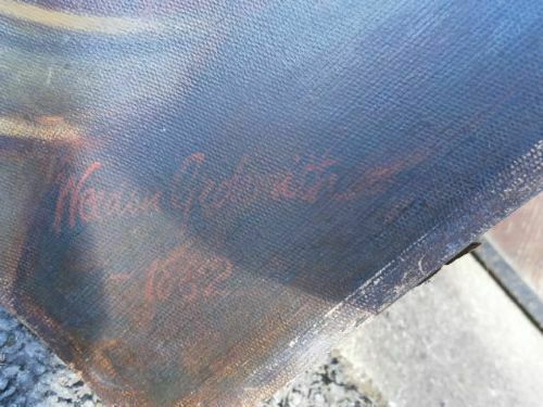 photo furniture Antique Oil On Canvas Of Young Girl Weedon Grossmith 1882
