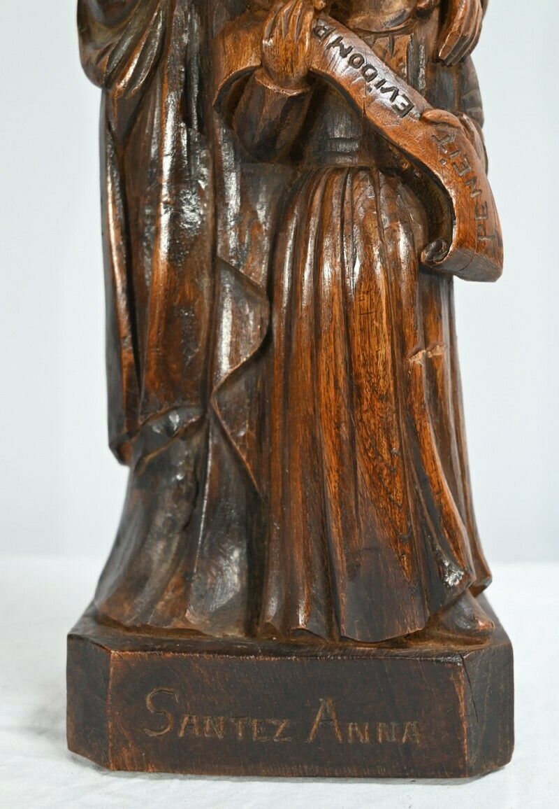 Art Statue Of Saint Anne In Ash Signed E.Le Neuthier  Mid 19th Century photo