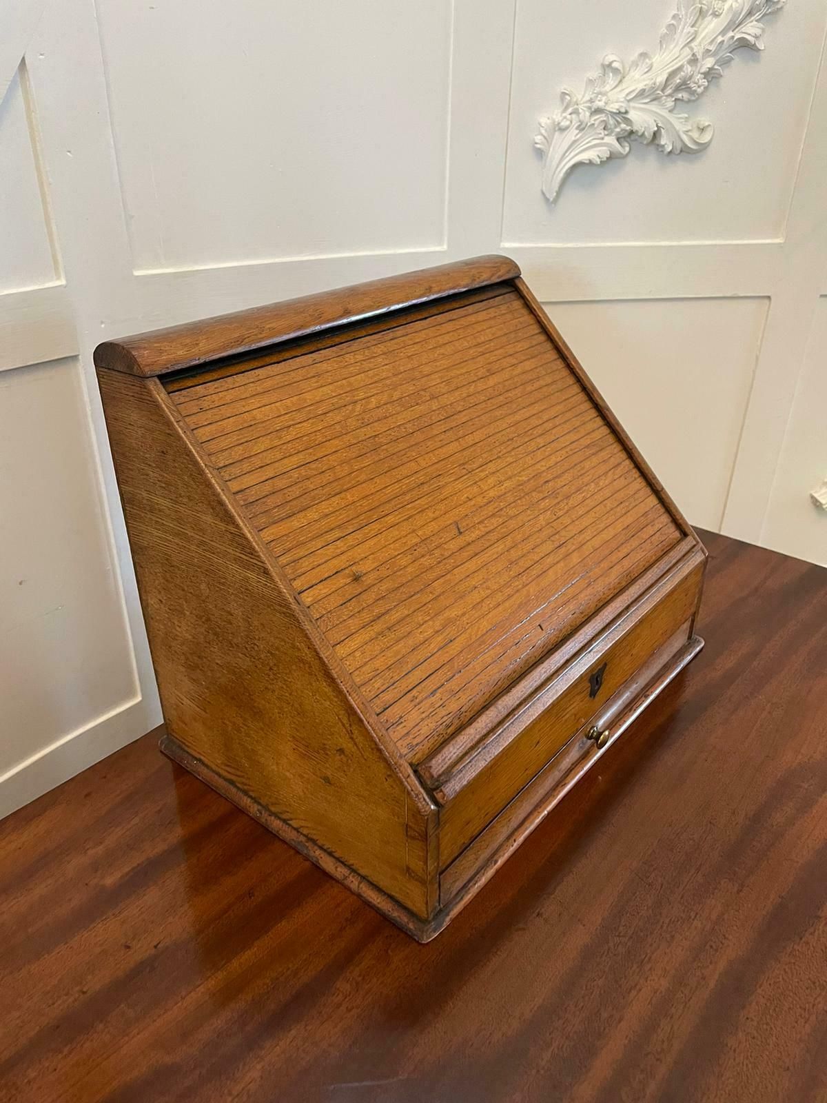 Unusual Antique Oak Stationery Cabinet photo Furniture