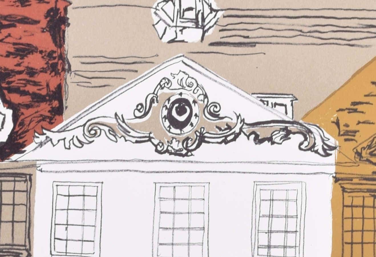 Margaret Souttar Trinity Hall, Cambridge Lithograph By Margaret Souttar 1960s photo Art