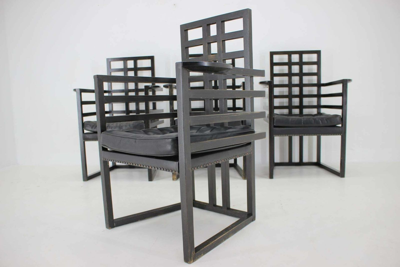 Set Of Four Josef Hoffmann Armloffel Chairs Made By Wittmann, Austria photo buy