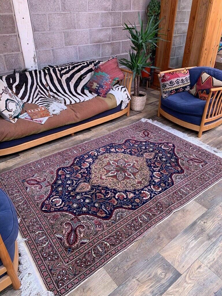 Vintage Turkish Rug 225x145 Cm, Tribal Wool Carpet Large