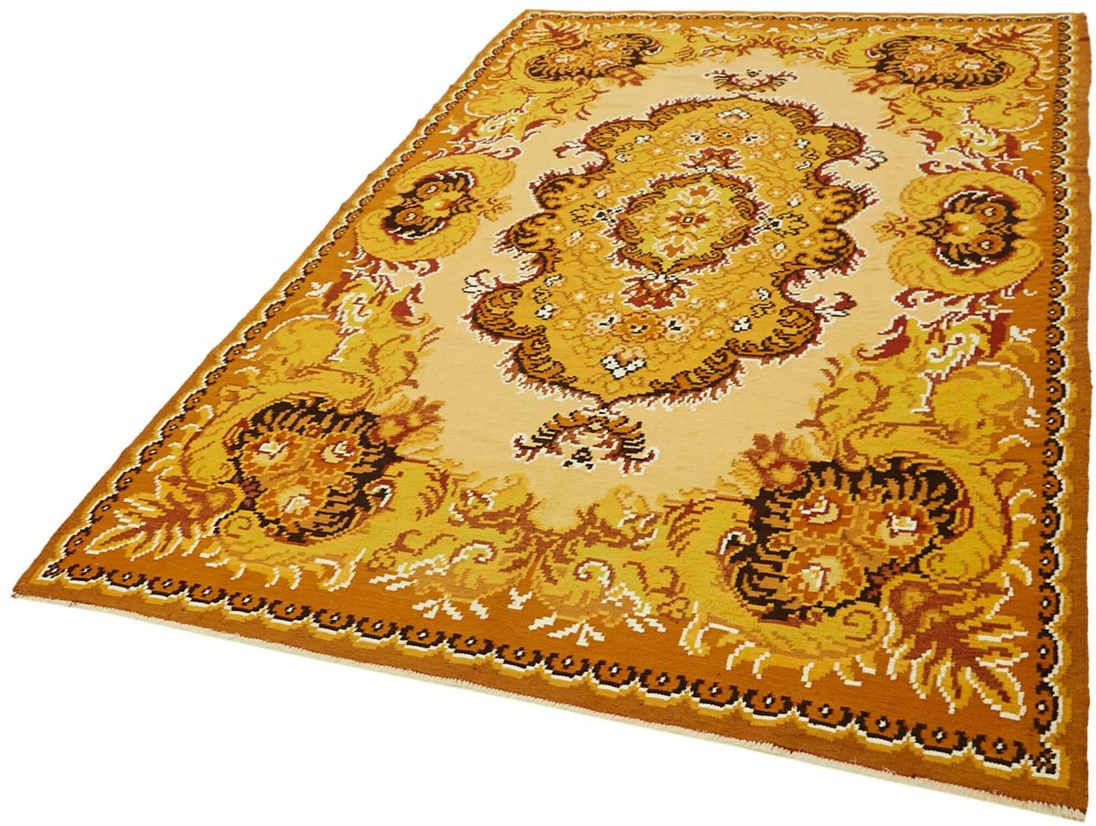 Handmade Vintage Moldovan 196 Cm X 288 Cm Kilim Rug photo for sale
