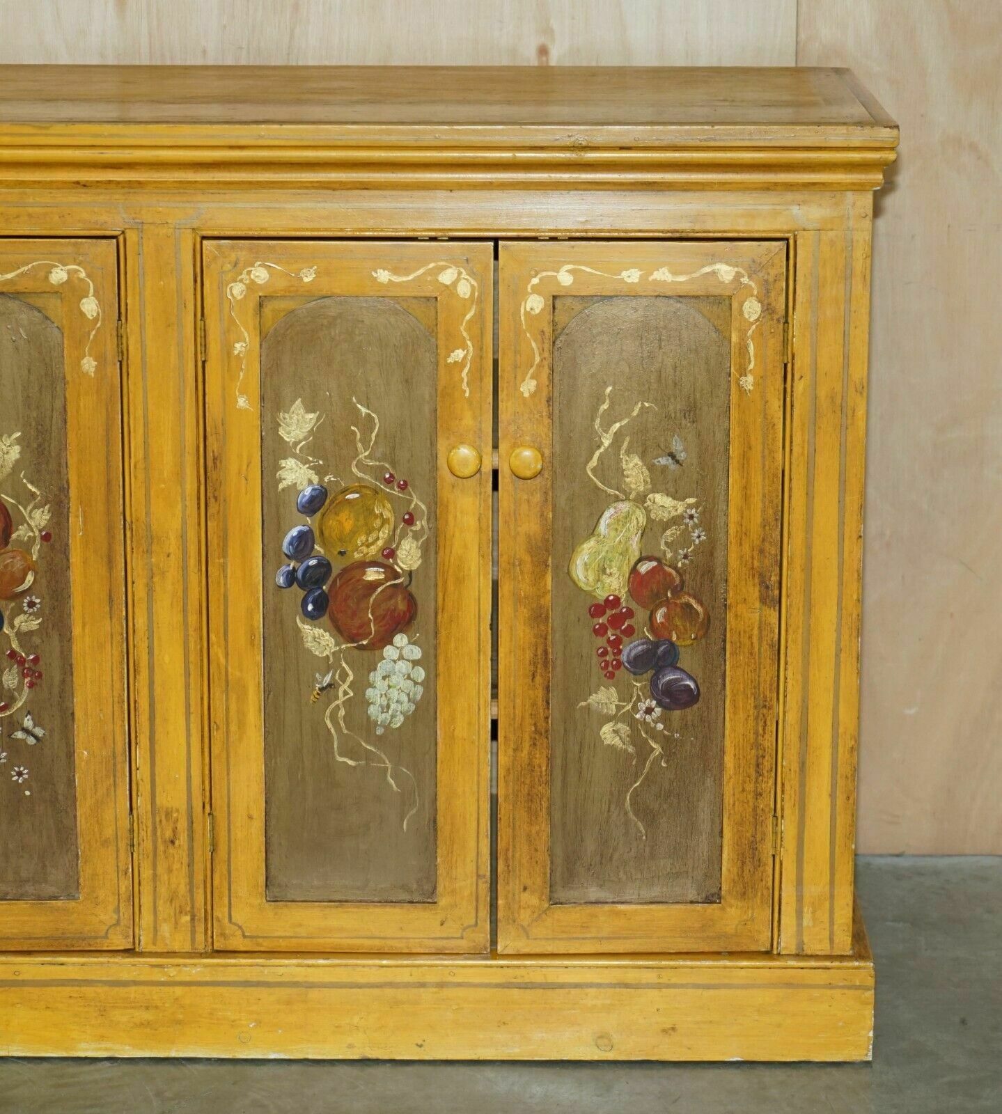Antique Circa 1860 French Hand Painted Pine Housekeepers Sideboard Cupboard photo Furniture