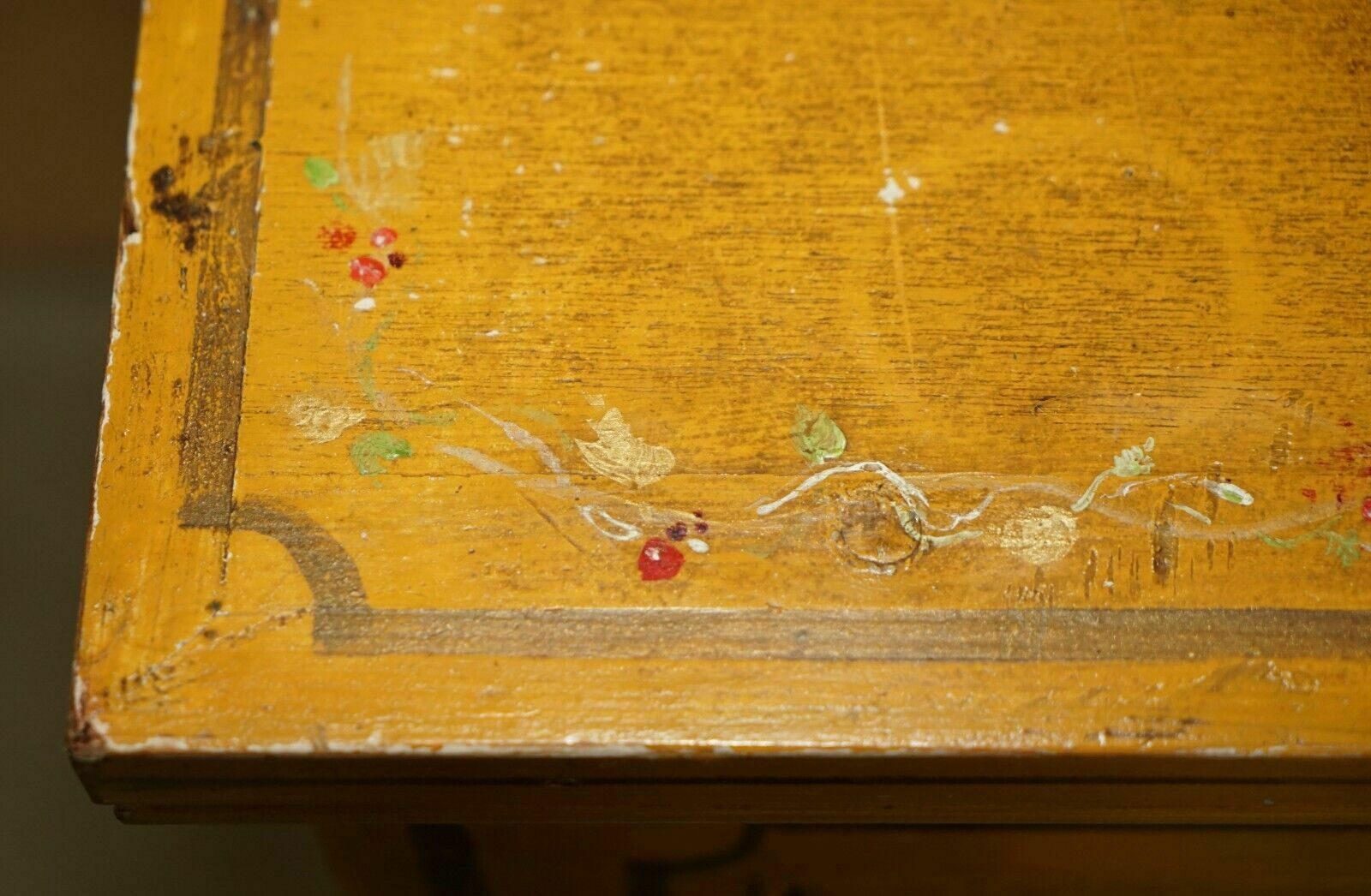 photo vinterior Antique Circa 1860 French Hand Painted Pine Housekeepers Sideboard Cupboard