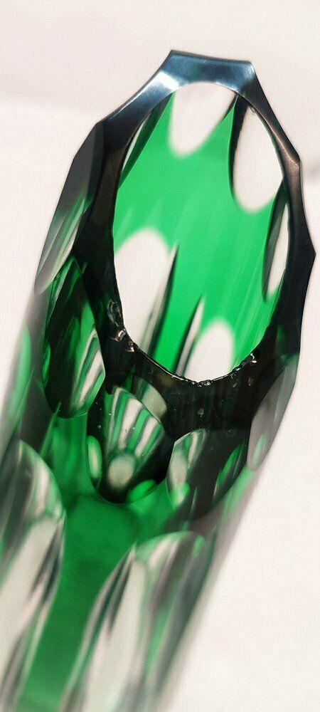 Bohemian Crystal Vase Czech Republic 1980s photo vinterior