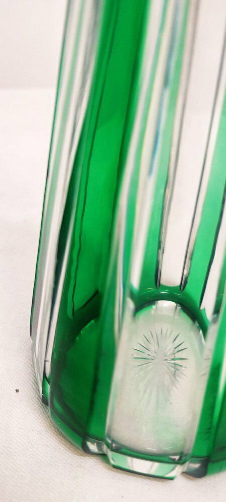 Bohemian Crystal Vase Czech Republic 1980s photo buy