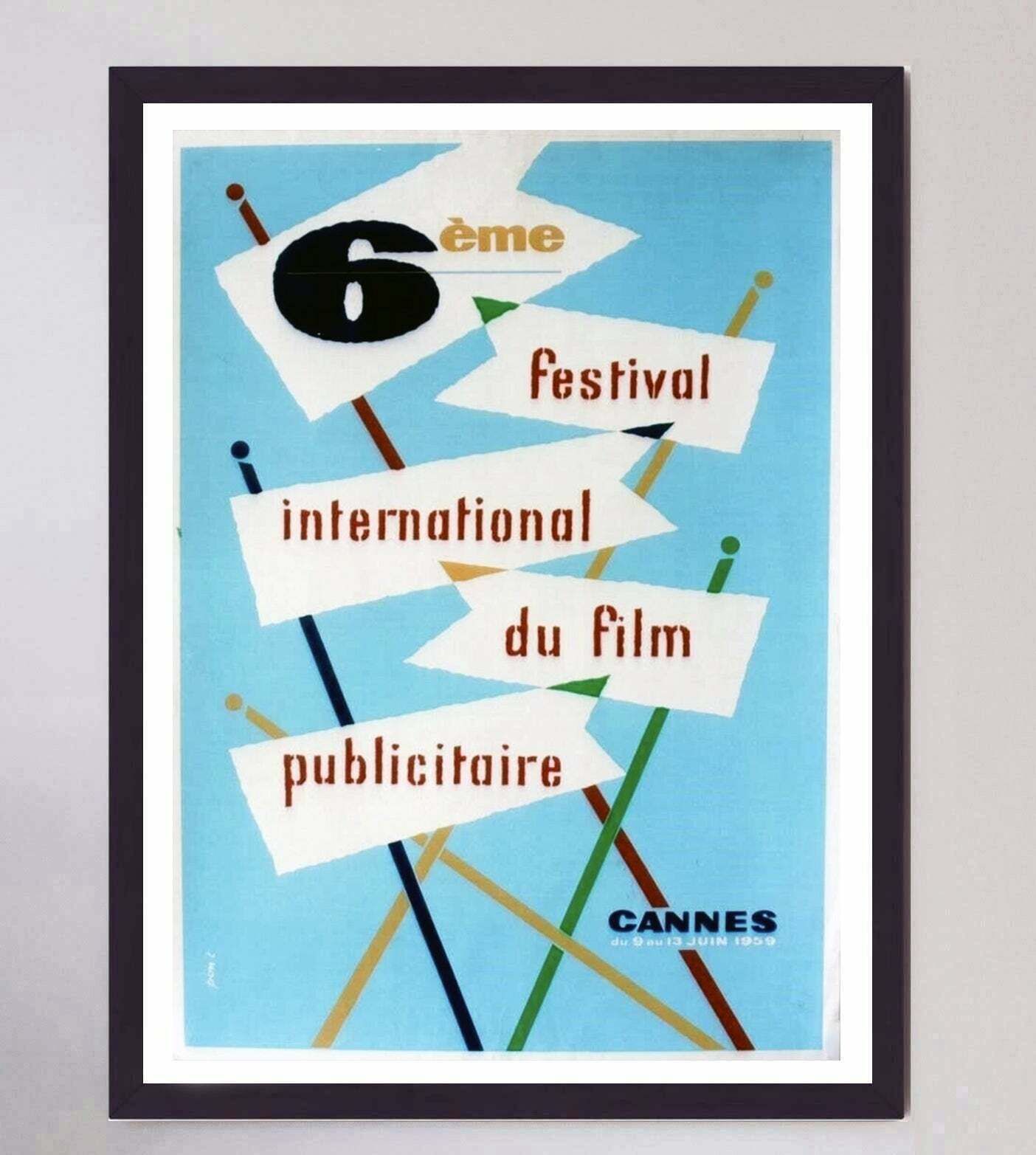 Cannes Film Festival 1959 Vendor 1959 Original Vintage Poster photo furniture
