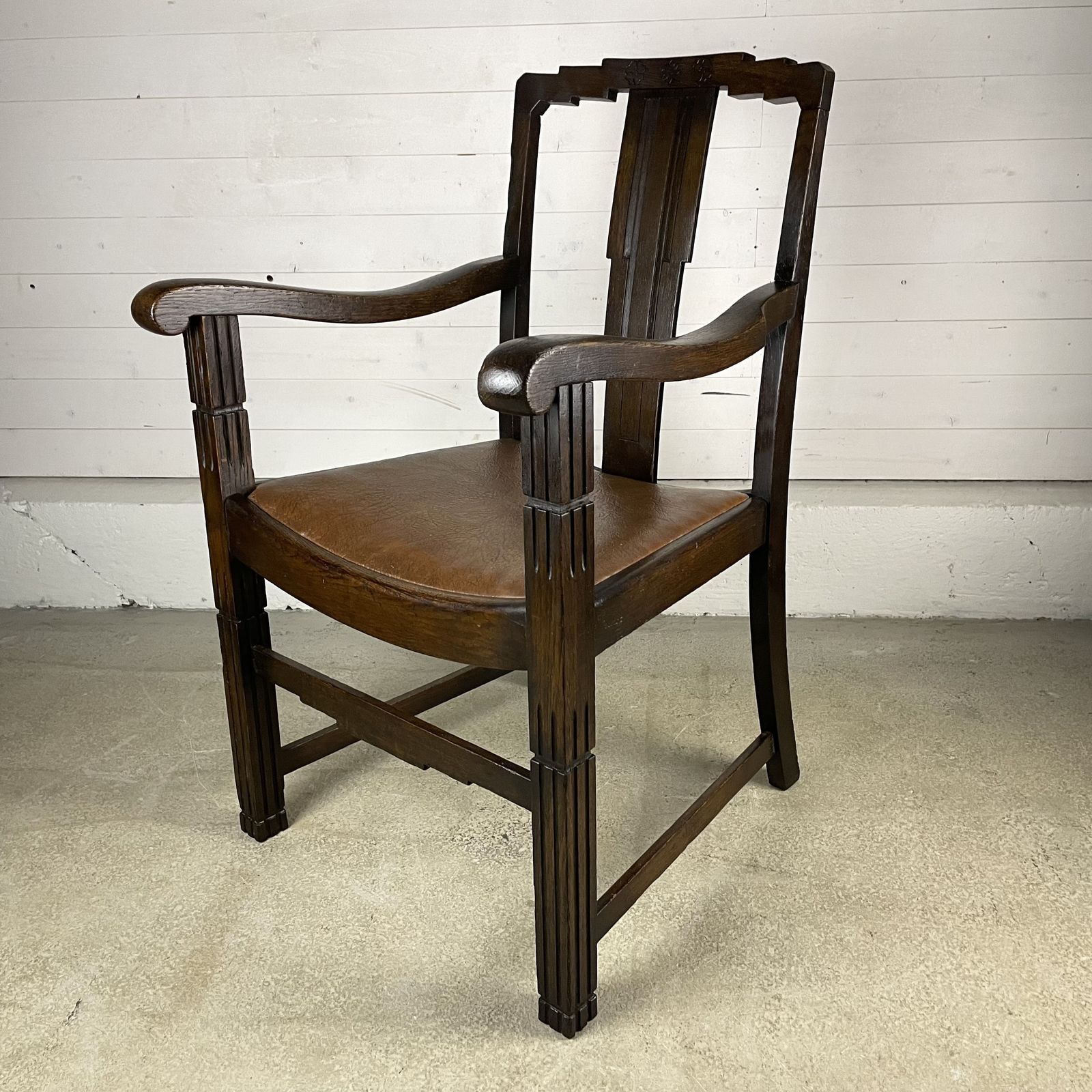 Antique 1930s Art Deco Elbow Chair photo vinterior