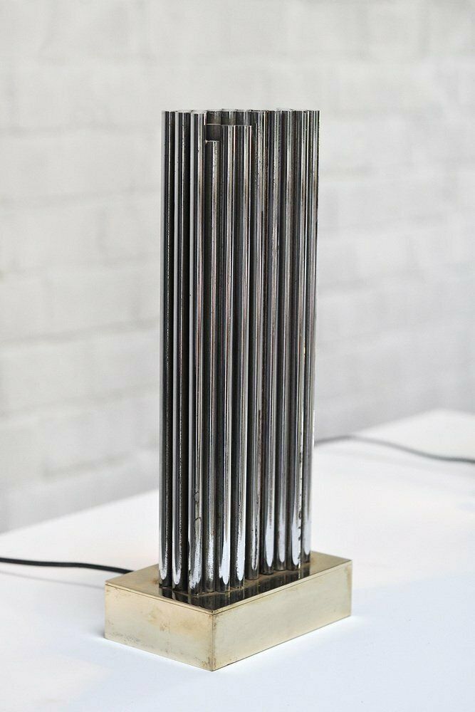 Belgian Brass And Metal Sculptural Lamps By Georges Mathias, 1970s, Set Of 2 photo buy