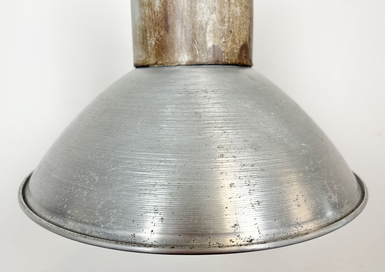 Industrial Aluminium Pendant Lamp From Polam Wilkasy, 1960s, 2x photo vintage