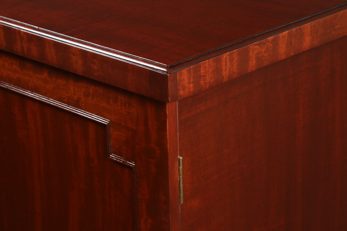 Furniture English Pair Of Regency Figured Mahogany Pedestal Cabinets / Cupboards (Circa 1820) photo