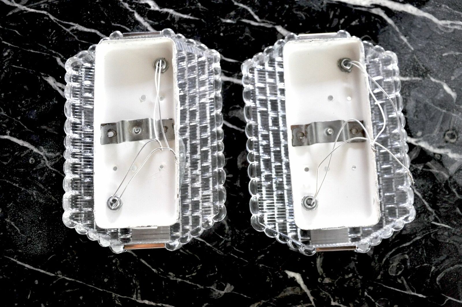 photo for sale Pair Of Wall Lamps By Kaiser Leuchten, Frosted Glass, Germany, 1960