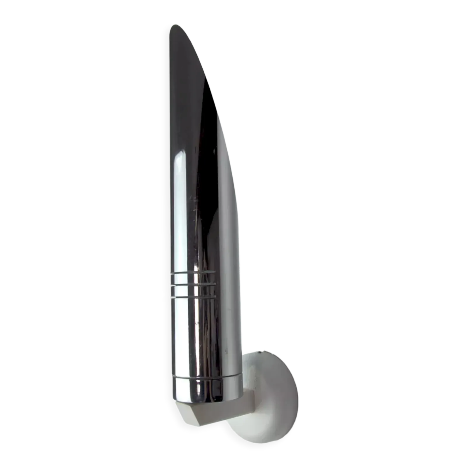 Tubular Space Age Wall Lamp, Chromed Metal, Italy, 1970