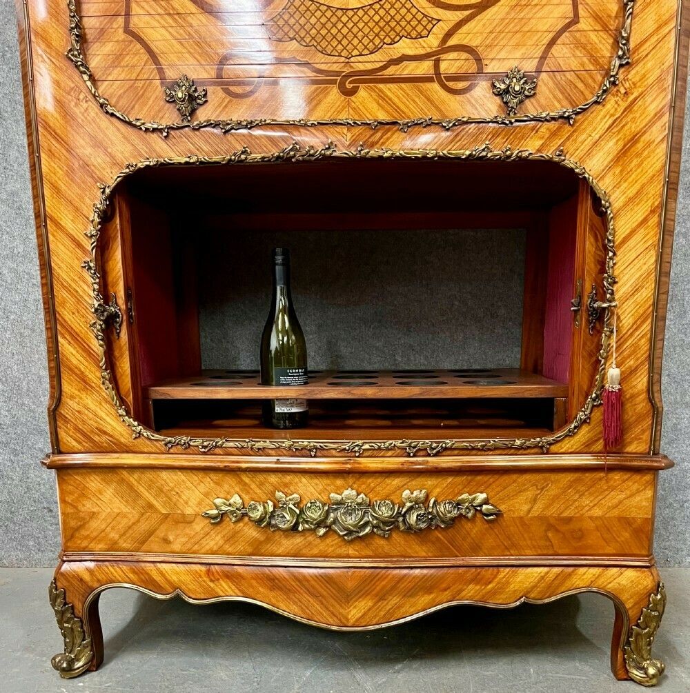 Stunning French Kingwood & Marquetry Cocktail Cabinet photo for sale