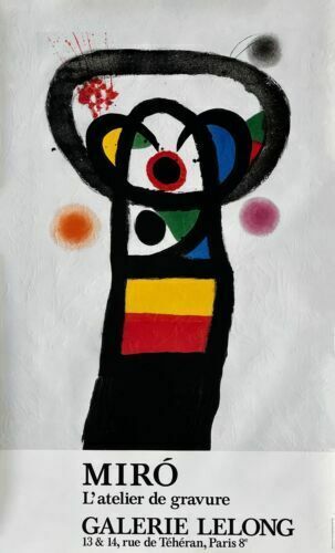 Miro Large Poster Galerie Lelong L'atelier De Gravure 1990