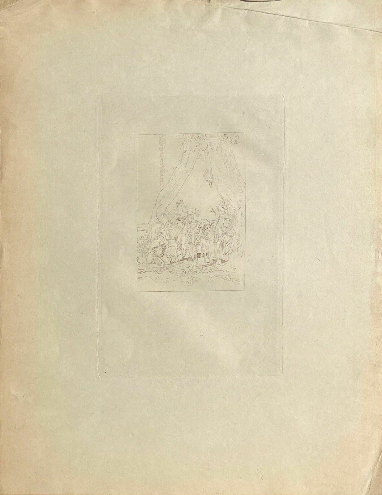 Erotic Gallant Scene   Leaving Engraving 18th Century Freudeberg Dubouchet