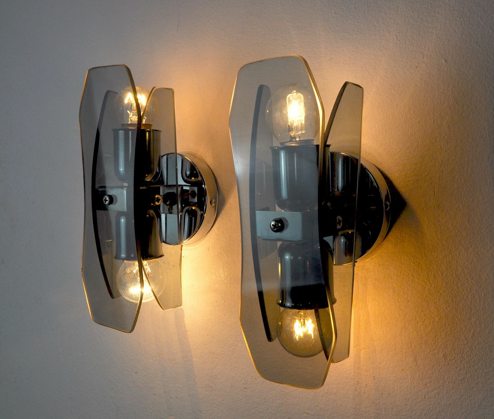 Pair Of Black Veca Sconces, Murano Glass, Italy, 1960s photo furniture