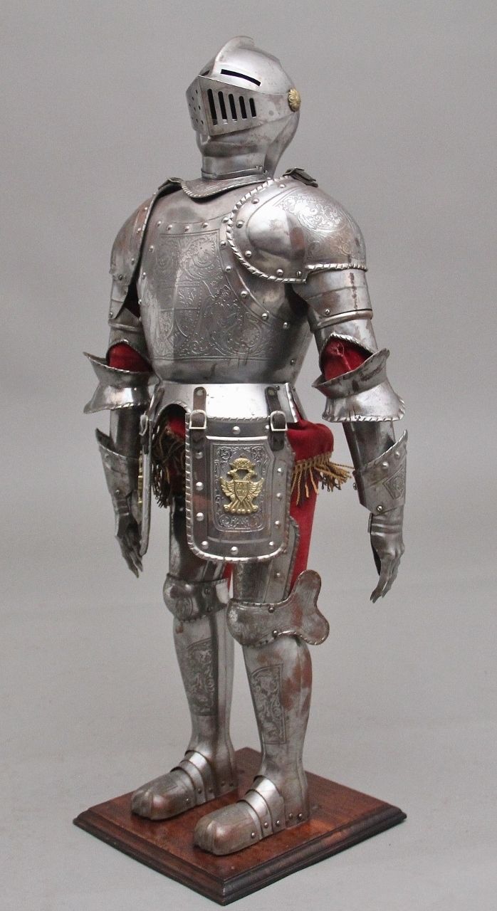An Impressive Early 20th Miniature Suit Of Armour photo furniture