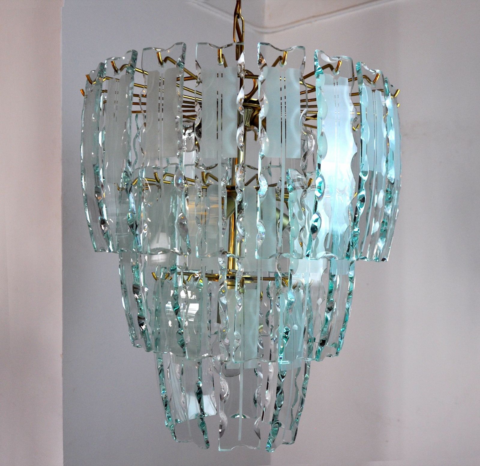 Zero Quattro Chandelier, 3 Levels, Murano Glass Italy 1970 photo buy