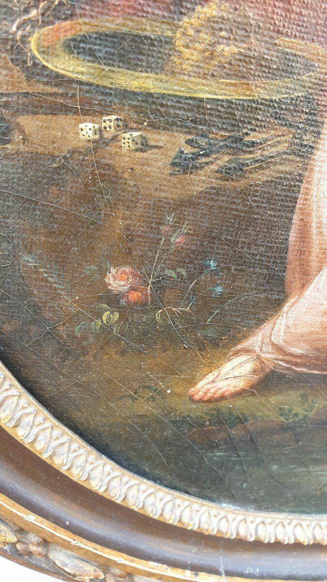 Painting Virgin Before The Instruments Of The Passion, Framed, Eighteenth Century photo furniture