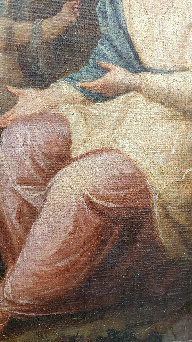 photo furniture Painting Virgin Before The Instruments Of The Passion, Framed, Eighteenth Century