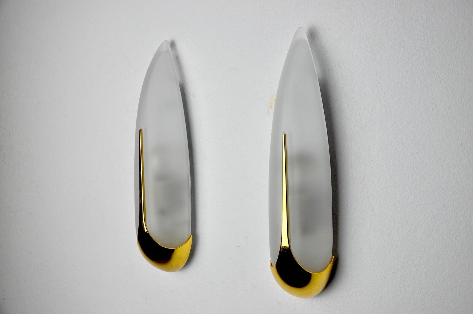 Pair Of Idearte "épis" Sconces, Glass And Metal, Spain 1980 photo for sale
