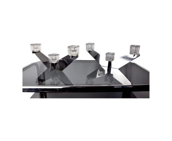 photo furniture Pair Of Peill & Putzler Candlesticks, Glass And Metal, Germany, 1970