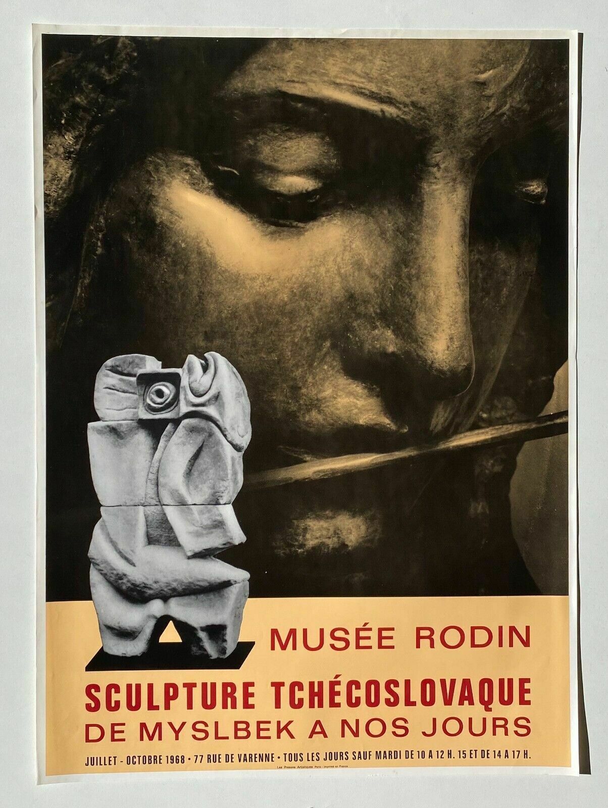 Rodin Museum   Czechoslovak Sculpture Exhibition Poster From Myslbek To The Present Day 1968
